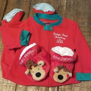 Baby's First Christmas Pajamas and Slippers